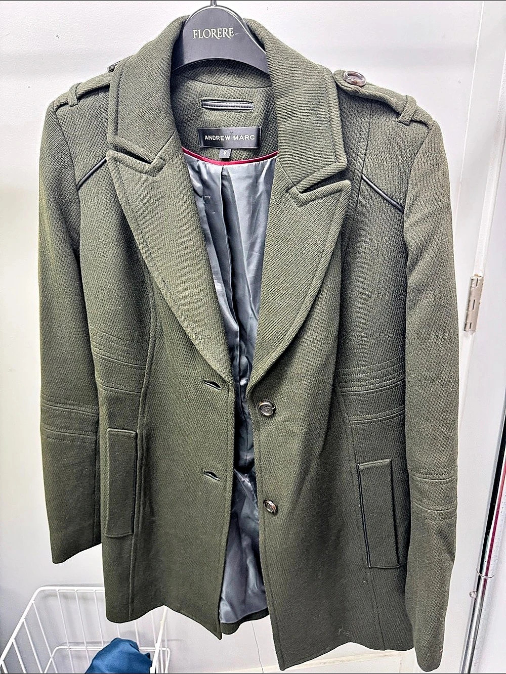 MARC NEW YORK size 8 Green Military-Style Coat Like New